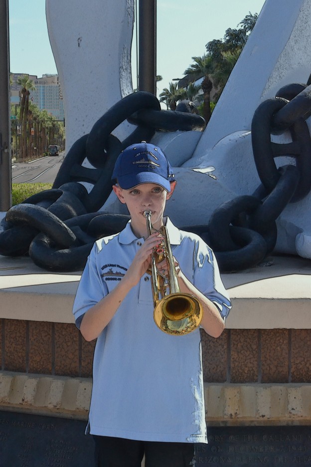 Mason playing 'Taps'